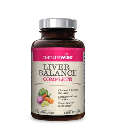 NatureWise Liver Detox Cleanse Supplement (30 Servings) Triple Repair Formula with Milk Thistle  Turmeric  Reishi & Kudzu to Encourage Toxin Removal & Support Normal Function (60 Veg Capsules) 60 Count (Pack of 1)