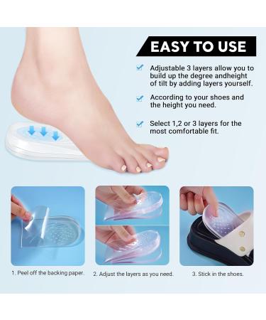 JGTYJE Adjustable Heel Correction Insoles - 3 Layers for Supination & Pronation Relief Knee Pain & Foot Alignment Orthopedic Solution for Leg Length Discrepancies (Clear Small) | International Shipping - Buy Online on GoSupps.com