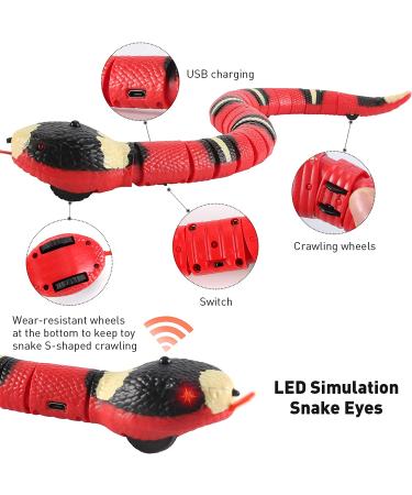 Interactive USB Rechargeable Snake Toy for Cats & Dogs - Realistic Simulation, Smart Sensing, Escape Obstacles - Electric Moving Tricky Snake Toy (Pink) - Buy Online on GoSupps.com
