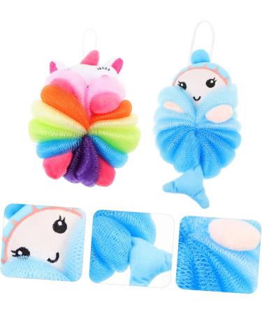 Housoutil 4 Pcs Baby Loofah - Soft Exfoliating Bath Sponge Set for Shower & Bathing | Gentle Baby Body Scrubber & Facial Sponge - Buy Online on GoSupps.com
