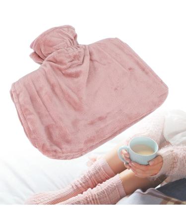 1500ml Hot Water Bottle with Gift Ribbon - Large Capacity Removable Injection Ideal for Cramps Neck & Shoulders Relief - Pink - Buy Online on GoSupps.com