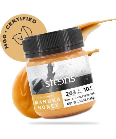 Steens Manuka Honey - MGO 263+ - 100% Certified UMF 10+ - 340g - New Zealand Bottled & Sealed - Pure & Raw - Buy Online on GoSupps.com