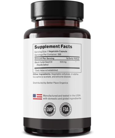 Black Seed Oil Capsules | (Non-GMO & Vegan) Cold-Pressed Nigella Sativa Providing Pure Black Cumin Seed Oil | Super Antioxidant for Digestion Joints Hair & Skin | 500mg per Capsule 1 - Buy Online on GoSupps.com