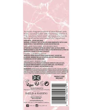 Baylis & Harding Elements Hand Wash Bundle - Pink Blossom, Lotus Flower, White Tea, Neroli - 6 x 500ml Bottles, Vegan Friendly - Buy Online on GoSupps.com