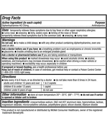HealthA2Z Allergy Relief | 200 Caplets, Diphenhydramine HCL 25mg Antihistamine | Relieves Itchy Throat, Sneezing & Runny Noses from Indoor & Outdoor Allergies - Buy Online on GoSupps.com