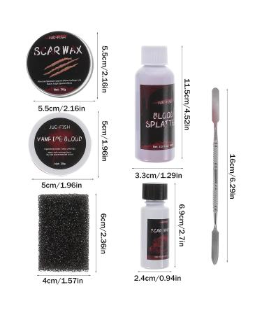 Lurrose 4 PCS Scar Wax Kit special effects makeup kit modeling scar wax halloween makeup blood gel Bloody Gel: Makeup 5.4X2X2CMx4pcs Assorted Colorx4pcs - Buy Online on GoSupps.com