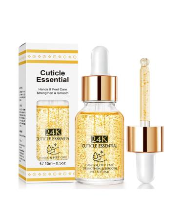 24K Gold Leaf Cuticle Oil, Moisturizing Oil for Repaired Dry Damaged Cuticles, Vegan, Hydrating, Nourishing, Nail Care, Nail Strengthening Oil