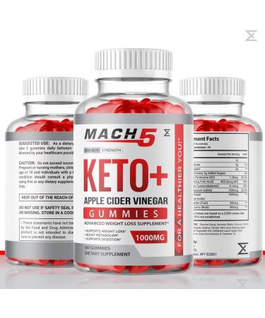Mach 5 ACV Keto Gummies - Organic Apple Cider Vinegar Advanced Weight Loss Gummies | Vegan & Non-GMO Formula for Men | 60 Gummies - Buy Online on GoSupps.com