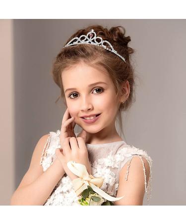 Silver Rhinestone Crystal Princess Tiara Crown - 16 Pieces for Girls Birthday, Prom, Wedding | Kids Headband for Party Pageant - Buy Online on GoSupps.com