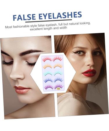 FRCOLOR 5 Pairs Fake Eyelashes 3d Colorful Eyelashes Cosplay Lashes Fake Lashes Natural Fluffy Natural Eyelashes 3d Eyelashes Stage Makeup Lashes Artificial Fiber Supplies Miss - Buy Online on GoSupps.com