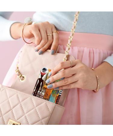 Stylish Leather Lipstick Case & Organizer with Mirror | Mini Abstract Africa Print Holder - Buy Online on GoSupps.com