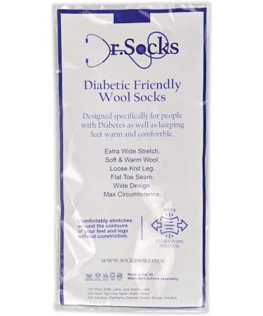Dr.Socks Men's Seamless Wool Diabetic Socks 3-Pack | Black | Size 7-9 | Ideal for Swollen Legs - Buy Online on GoSupps.com