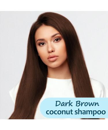 Dark Brown Hair Dye Shampoo for Gray Hair | Natural Coconut 3-in-1 Semi-Permanent Color | Long-Lasting Herbal Formula for Men & Women - 16.9 Fl Oz - Buy Online on GoSupps.com