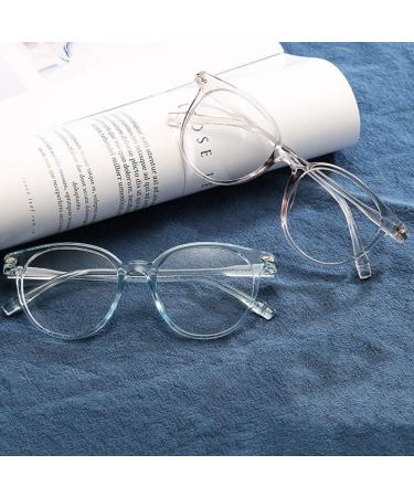 Luo-401XX Unisex Round Eyeglass Frame - Transparent Eyeglass Protector with Clear Lens - Light Black - International Shipping Available - Buy Online on GoSupps.com
