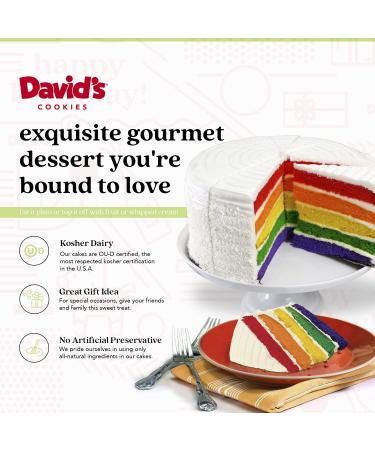 David's Cookies Layered Rainbow Cake - Fresh Gourmet Bakery Dessert, Pre-sliced 14 pcs, 5 Colorful Layers, Great Gift Idea for Women, Men, Kids - Buy Online on GoSupps.com