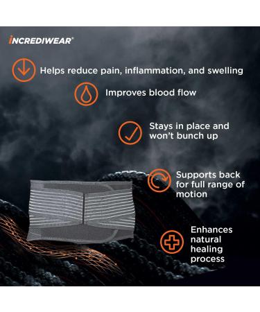 Incrediwear Back Brace - XXXX-Large Black - Lower Back Support for Pain Relief - Sizes M to 4XL - Buy Online on GoSupps.com