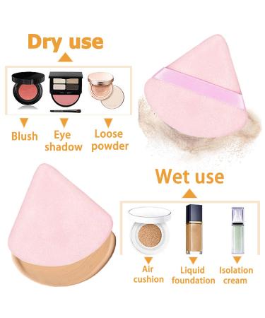 2pcs Pink Velor Powder Puff - Reusable Triangle Makeup Applicator for Loose Powder Foundation & Blush | Soft & Versatile Makeup Tool - Buy Online on GoSupps.com
