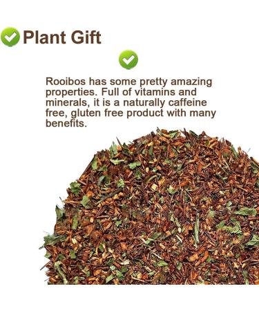 Plant Gift Peppermint Rooibos Tea Oganic Fruit Herbal Tea All Natural Flavors Loose Leaf Non GMO Vegan Tea Bags Into Iced Tea & Hot Tea 70G/2.5oz - Buy Online on GoSupps.com