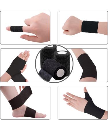 BQTQ 3 Inch Self Adherent Bandage Wrap Tape for Ankle Sprains - 8 Rolls Black Athletic Tape for Human and Animals - Buy Online on GoSupps.com