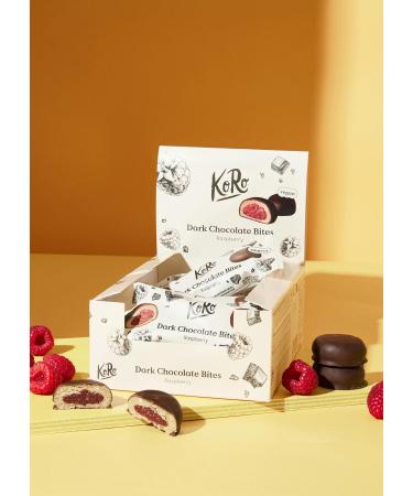 KoRo - Organic dark chocolate raspberry bites 12 x 2 x 20 g - With a fruity raspberry filling - Coated in dark chocolate - Vegan