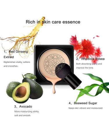 FREEORR Mushroom Head Air Cushion BB Cream - Waterproof High Coverage, Moisturizing Concealer Foundation for Even Skin Tone & Pore Hiding - Natural A-Natural - Buy Online on GoSupps.com