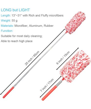 Tonmp 4 Pcs Microfiber Hand Duster Set - Extendable & Washable Dusters for Office, Car, Computer, Air Condition - Microfibre Cleaning Tool - Buy Online on GoSupps.com