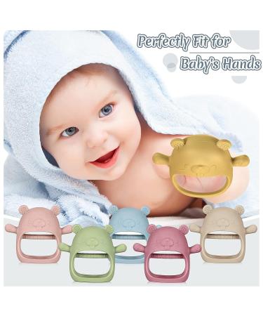 6 Pcs Silicone Baby Teether Mitten Set - Teething Toys for Babies 3+ Months | Anti-Drop, Chewable, and Soothing Infant Teething Toys - Buy Online on GoSupps.com