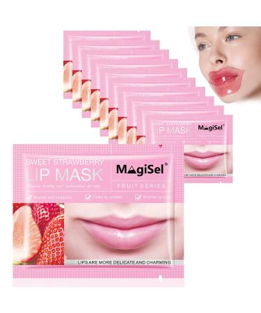Fraise Masque pour les L vres 20 pcs emball s par ment Masque Levre Comprim s Lip Care Nourrit et hydrate R duire les l vres fonc es Illumine la couleur des l vres Nuit & Jour