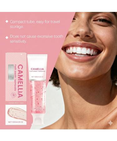 Camellia Toothpaste for Fresh Breath & Gum Care - Floral Pink Gel Toothpaste with Deep Cleaning Beads - Long-Lasting Odor Control Enamel Safe & Stain Removal for Confident Smile (2 Pack 4.23oz Each) - Buy Online on GoSupps.com