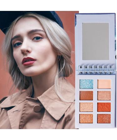 8-Color Pocket Notebook Eyeshadow Portable Eyeshadow Matte Pearl Sequins Glitter Eyeshadow (B) - Buy Online on GoSupps.com