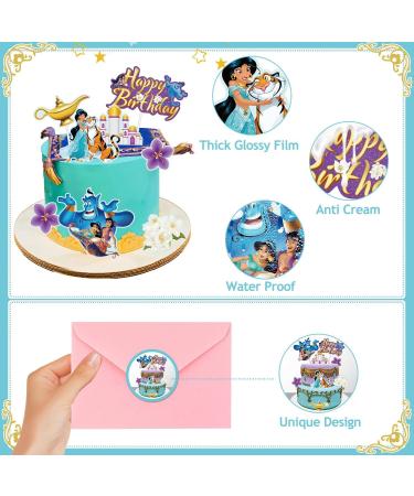 8pcs Jasmine Cake Decorations Jasmine Birthday Cake Topper Decorations with Jasmine Magic Lamp Flying Carpet Arabian Princess Party Supplies For Girls Kids Birthday Baby Shower Party Favors Purple - Buy Online on GoSupps.com