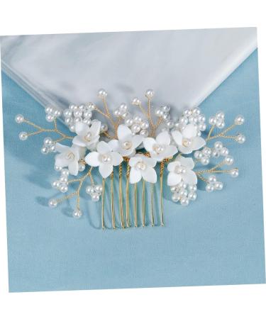 MERRYHAPY Bridal Comb Hair Gems for Women Floral Hair Accessories Bridal Hair Comb Pearl Wedding Hair Accessories Pearl Headpiece for Wedding Flower Hair Comb Bride Flower Pearl Manual - Buy Online on GoSupps.com