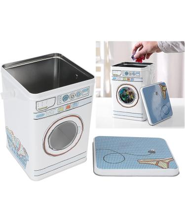 Metal Laundry Room Container Laundry Powder Metal Box Large Capacity Metal Laundry Detergent Canister Container for Storing Washing Tablets Blue - Buy Online on GoSupps.com