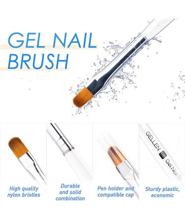 Gellen 6Pcs Gel Nail Brush Set - Nail Art Design Brushes for UV Builder Gel, Poly Extension Gel & Painting - Salon Quality Tools for DIY Manicure - Buy Online on GoSupps.com