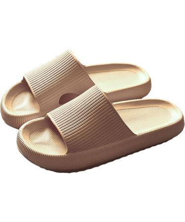 Sliders Cloud Slippers Women Men Non-Slip Mens Womens Slippers Cloud Sliders Soft Flip Flops with Thick Sole for Shower Bathroom Pool Beach 8.5 UK Khaki - Buy Online on GoSupps.com