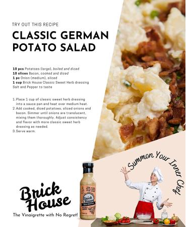 Brick House Vinaigrettes Classic Sweet Herb Vinaigrette Salad Dressing - Low Sodium, Dairy-Free, Keto Friendly (12 oz) - Buy Online on GoSupps.com