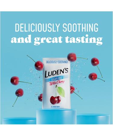 Luden's Sugar Free Wild Cherry Throat Drops Sore Throat Relief 25 Count (12 Pack) 25 Count (Pack of 12) Sugar Free Wild Cherry - Buy Online on GoSupps.com