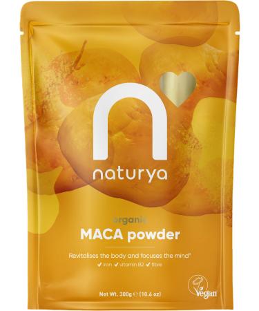 Naturya Organic Maca Powder - High Altitude Peruvian Superfood Rich in Riboflavin and Iron Supports Energy and Immunity Sweet Malty Flavor Gluten-Free Vegan Kosher - 300g