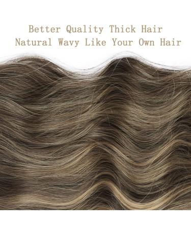 Deethens 20 Beach Wavy Clip-In Hair Extensions - Dark Root to Cold Brown Mix Ash Blonde 20 Inch - Buy Online on GoSupps.com