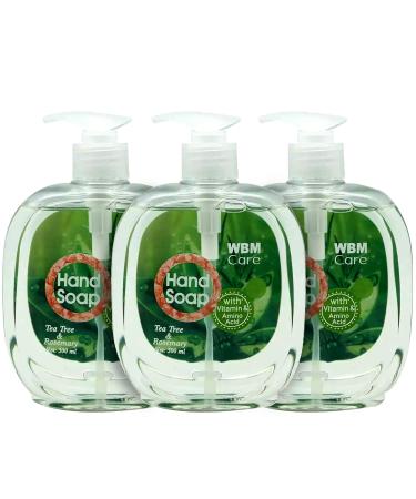 WBM Care Liquid Hand Soap Formulated With Tea Tree & Rosemary Extracts Refreshing & Leave Your Skin Feeling Healthy Natural Hand Soap - 16.9 Oz/Each (Pack of 3) Tea Tree & Rosemary Tea Tree & Rosemary 500ml (Pack of ...