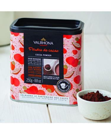 Valrhona Dutch Processed French Cocoa Powder 250g - Dark, Pure & Intense Flavor - Ideal for Desserts & Hot Chocolate - Kosher - Chefs' Choice - Buy Online on GoSupps.com