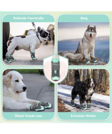 Slowton Dog Shoes for Paw Protection - Breathable Non-Slip Boots for Small Medium & Large Dogs | Adjustable Reflective Velcro Fastener | Size 6 (6.5 cm Width) - 4 Pieces - Buy Online on GoSupps.com
