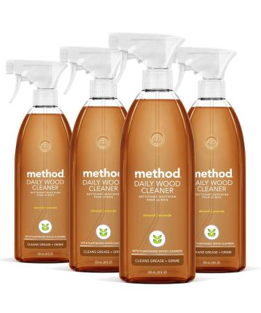 Method Daily Wood Cleaner, Plant-Based Formula That Cleans Shelves, Tables, and Other Wooden Surfaces While Removing Dust & Grime, Almond Scent, 28 oz Spray Bottles, 4 Pack, Packaging May Vary Spray 28 Fl Oz (Pack of 4) - Buy Online on GoSupps.com