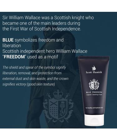 Blue Freedom Capsule Cleansing Foam - Exfoliating Face Scrub & Moisturizing Cleanser for Men | Cica Pore Tightening & Vitality Restoration - 5.07 fl. oz - Buy Online on GoSupps.com