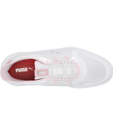 PUMA Golf Ladies Ignite FASTEN8 Spikeless Shoes 7 - White/Silver/Pink - Buy Online on GoSupps.com