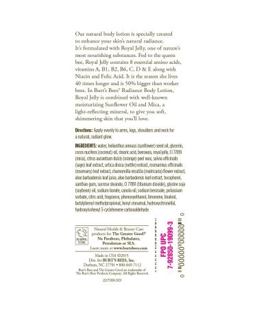 Burt's Bees Body Lotion Radiance 6 OZ - Natural Hydrating Skincare - Buy Online on GoSupps.com