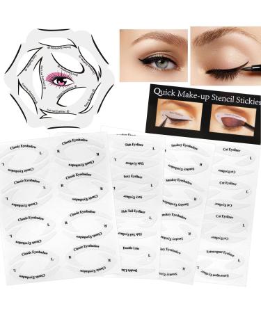 Eyeliner Stencils Stickers Eyeshadow Stencils Eyeliner Stencil Cards Eye Makeup Tool for Perfect Smokey Eyes or Winged Cat Eyes Tip Look Cat Winged Eyeliner Tape for Beginners Artist Supplies 3 Piece Set