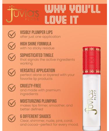 Juvia's Place Beautiful Big Lip Plumper - Sprinkle | Clear Shimmer Gloss for a Fun Glistening Look & Defined Lips | Plumping Hydrating & High-Shine Formula | Long-Lasting Non-Sticky Lip Gloss - Buy Online on GoSupps.com