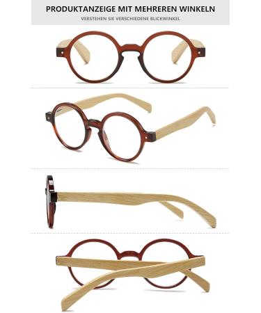 Lanomi Retro Reading Glasses for Men & Women - Vintage Wood & Iron Visual Aid - 2.0x Magnification - No Blue Light Filter - Buy Online on GoSupps.com