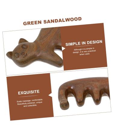 Magiclulu Haircongs 3 STK: Green Sandalwood Comb & Face Massager - Acupuncture Tool for Scalp & Head Massage - Buy Online on GoSupps.com